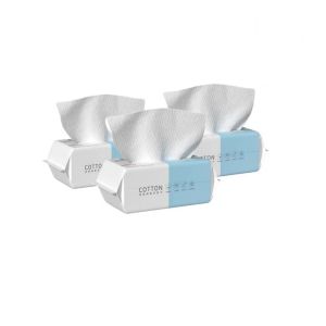 Bộ 3 Gói 50 Miếng/gói Khăn Mặt Dày Dặn Tái Sử Dụng Chất Liệu Cotton Mềm Mại Dùng Được Khi Khô Hoặc Ướt Tẩy Trang Khăn Lau Mặt Du Lịch
