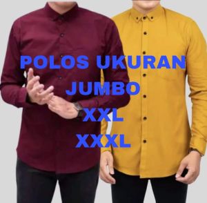 KEMEJA PRIA LENGAN PANJANG UKURAN JUMBO XXL - XXXL