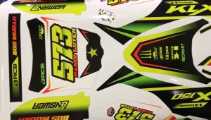 Decal Stiker Motor KLX BF MOTIF IJO STABILO D-A3-492 A3-749