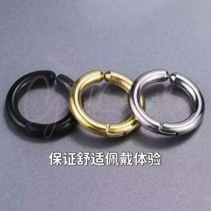 [SG Local Seller] Stainless Steel Clip On Non-Piercing Fake Hoop Earrings for Women Men Ear