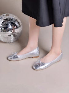 Reemoor | Dép Bằng Da Kiểu Nơ Mới Thu