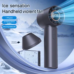 High wind power turbo fan mini handheld small fan Digital display bladeless cooling fan