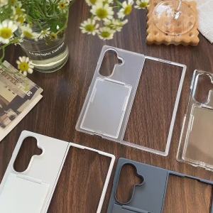 szhaiyu | Flip Wallet Holder Phone Case for Samsung Galaxy Z Fold 8 Ultra Fold 7 6 5 Fold7 Matte Transparent Card Insertion Bracket Cover