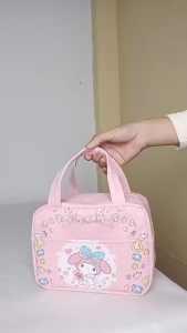 Cute Cartoon Insulated Lunch Bag Waterproof Kids Lunch Bag Kuromi Melody Portable Lunch Box Bag Larg