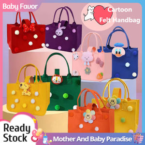 Cartoon Felt Handbag Women Tote Bags: Korean Fashion Handbags with Multicolour Felt Bags