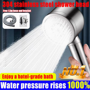 Kepala pancuran Water pressure rises 1000% Shower head high pressure 3 adjustable water flow modes Rain shower set bathroom Enjoy a hotel-grade bath Rain Shower Head does not irritate the skin Water Saving shower head Filter shower set 花洒喷头