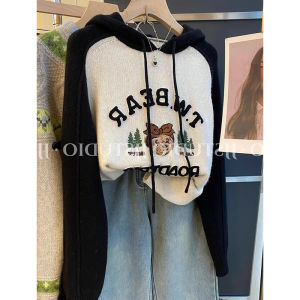 Fashion Lazy Style Loose Hooded Knit Sweater