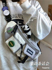 Japanese Style Ins Harajuku Hongkong Style Sports Chest Bag Mens Small Bag Retro Fashion Brand All-Matching Work Clothes Crossbody Bag Womens Waist Bag