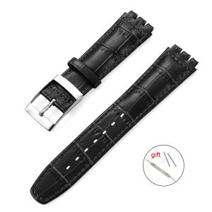 17mm 19mm Watch Band for SWATCH Watch Strap Genuine Cowhide Leather Bracelet Men Women Replacement Watchband Watch Accessories