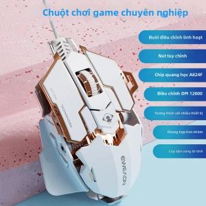 EWEADN | Chuột Chơi Game Cơ Học Không Dây Bluetooth Eweadn G5 Dành Cho Bàn Tay Lớn - Chuột Chơi Game Văn Phòng Và Máy Tính Xách Tay Metal Armor Với Pin Lithium-Ion