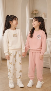 [Bộ nỉ BG dài tay 02 311] Bộ đồ thu đông cho bé gái Bigfox Miss meow size đại áo nỉ dài tay quần jogger cỡ trẻ em 3-11 tuổi
