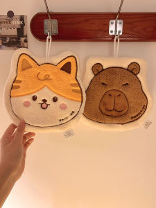 Cartoon Animal Hand Towel Hanging Kitchen Cloth Absorbent Quick Dry Bathroom Towel Face Washer Kitchen Wipe Cloth