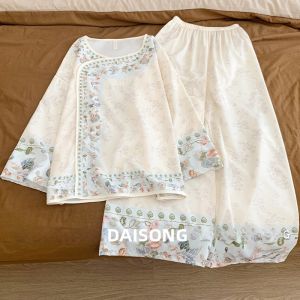 DAISONG | Đồ Ngủ Phong Cách Trung Quốc Giống Lụa cho Nữ