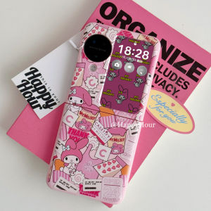 Cute Cartoon Instant Noodles Melody Phone Case Foldable Screen Protection for Oppo Find N3 Flip Xiaomi MIX Flip2 New Huawei Pocket 2 Advanced Samsung ZFlip5/6