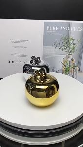 Pajangan Hiasan Apel Keramik Ceramic Gold Apple Ornament Home Decor