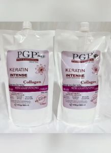 Kem duỗi tóc PGP karatin dạng bịch 900ml x 2 duỗi tóc siêu thẳng thẳng mượt phục hồi tóc hư mùi hương nhẹ