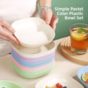 Thickened Tabletop Kitchen Universal Snack Plate Colorful Seed Eating Bone Dish round Shape Durable Wheat Straw PP Material