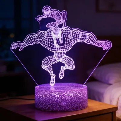 Hasbro | Anime Figure Lights 3D LED Lamp Ironman Spiderman Disney Action Figures Bedroom Lamp LED Model Decor Gift for Toys