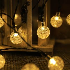 Solar String Lights Outdoor Waterproof LED Christmas Lights Solar Power Crystal ball for Patio bulb Garden For Camping Porch Wedding Party Decoration
