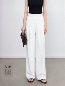 Sandalwood Elastic-waist Wide-leg Pants