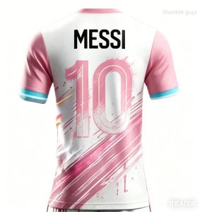 Men Messi No.10 Summer Football T-shirt Short Sleeve Jersey Fashion Oversized Daily Outdoor Wear Tops Kids Clothes