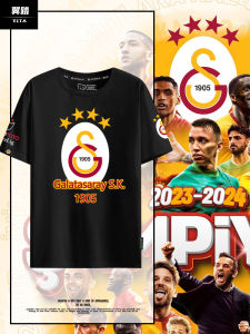 Gala Taser Pure Cotton Short Sleeve T-Shirt Football Fans Wear Champion Celebration Print Loose Fit Youth Fashion Summer Top