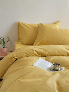 Pure Cotton White Cream Bedding Cover Single Piece Four Piece Set Dormitory Quilt Cover 1.5x2x230cm Modern Minimalist Style