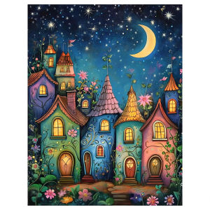 Jigsaw Puzzle 500/1000/1200/2000PCS Town Scene Brain Teaser Calming Activity Decor Gift