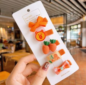 Set 5 kẹp tóc bé gái đính charm thủ công dễ thương