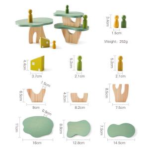 Scandinavian Wooden Forest Tree Decoration Tree House Building Blocks Rainbow Green Small House Stone Micro Landscape