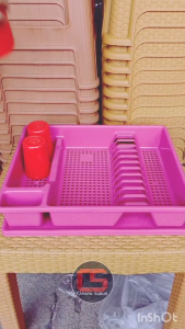 Rak Piring Plastik YUTAKA Dengan Nampan Pengering 44cm x 36.5cm x 9cm Kitchenware Dish Rack