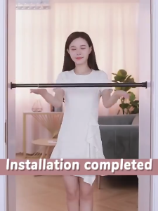 Stainless Steel Extendable Shower Rod Adjustable Curtain Rod for Bathroom/Bedroom/Balcony Punch-Free