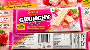 Pran Crunchy Wafers Strawberry Flavored Creamy Biscuit 150g. Crispy wafers with creamy strawberry filling. Rich and creamy. Made with quality ingredients. Irresistibly delicious.