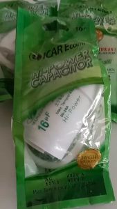 Capasitor 16 UF ICAR Ecofill Kapasitor running bulat AC Pompa Kulkas Capacitor 400/450 Volt