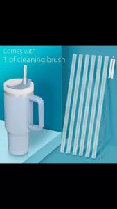 6Pcs Replacement Straws For Stanley Adventure 40oz Travel Thermos Cup Water Bottle Reusable Plastic Straws With Cleaning Brush
