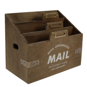 Mail Organizer Counter Top Wood Divided Letter Holder Mail Sorter Exquisite Mail Organizer Letter Sorter Convenient Desktop File