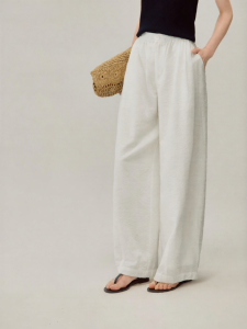 INMAN | French Style Wide Leg Straight Pants White