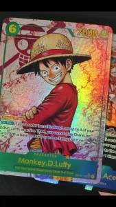 Bandai | DIY Proxy One Piece TCG English OP13-118 Monkey.D.Luffy Parallel SEC Character Green Game Collection Card Toy