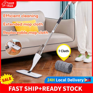 Water Spray Mop 360° Rotating Cleaning Mop Water Spraying Sweeper Carbon Fiber Dust Mops Wet And Dry Spray Mop Household Cleaning Helper Adjustable Length