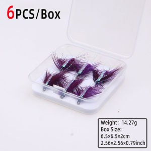 ICERIO 3PCS/6PCS Purple Woolly Worm Chenille Body Caddis Nymph Fly Soft Hackler Beetle Trout Fly Fishing Bait