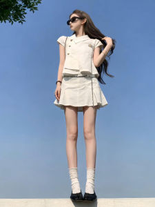 PEIZIXUAN | Summer Casual White School Style Dress Set