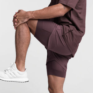 Elastic Breathable Quick-dry Double Layer Training Shorts