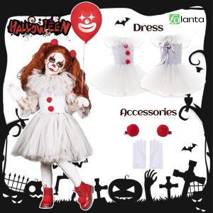 LOlanta Kids Girls 3Pcs White Joker Dress Mesh Tutu Princess Dress Halloween Performance Costume