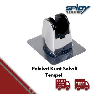 SPIDY Gantungan Shower Holder Krom Tempel Tanpa Bor Dudukan Sower ABS
