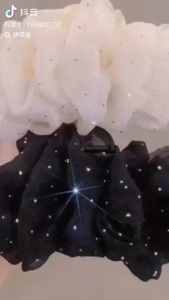 LHS.PH Bubble Gripper Large Hair Clamps Light-luxury Diamond Sequins Mesh Double-sided Bow-knot