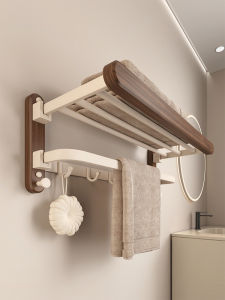 Morotel | Walnut Wood Bathroom Towel Rack Retro Design
