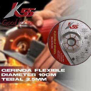 K55 Batu Grinda Poles Fleksibel 4"x2.5x16mm Mata Gerinda Poles Stainless Steel Besi Flexible Wheel 100x2.5x16mm Stainlis Satuan