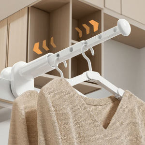 ไม้แขวนเสื้อแบบพับได้แบบพกพาหนาราวตากเสื้อผ้าเดินทางขยายได้ประหยัดพื้นที่ติดตั้งง่ายและพกพา