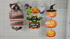 Halloween Decoration Props Pumpkin Bat Door Hanging Ghost Festival Pendant Atmosphere DIY Scene Set Up Party Supplies