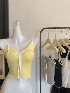 เสื้อกั๊กสายเดี่ยวสั้นสำหรับผู้หญิง Pure Desire Color Collision ใส่กลางแจ้งได้ ไม่ต้องใส่ชุดชั้นใน เสื้อคลุมกันหนาวแบบสวมหัว